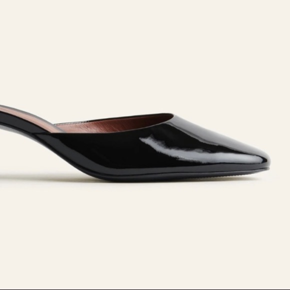 Reformation Marina Block Heel Mules - Black Patent - Picture 4 of 8